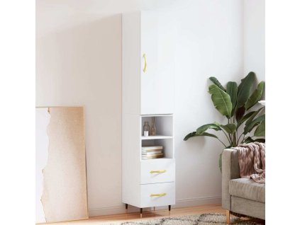 Skříň highboard 34,5 x 34 x 180 cm kompozitní dřevo [3198898] (Barva Černá)