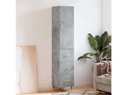 Skříň highboard 34,5 x 34 x 180 cm kompozitní dřevo [3198835] (Barva Bílá s vysokým leskem)