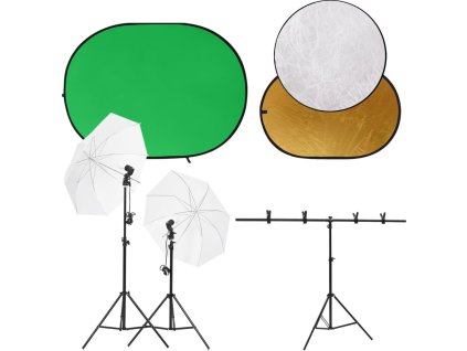 Ateliérové vybavení sada se světly, pozadím a odraznou deskou [3143947] (Barva Černo-zelená)