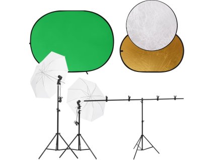 Ateliérové vybavení sada se světly, pozadím a odraznou deskou [3143940] (Barva Černá)