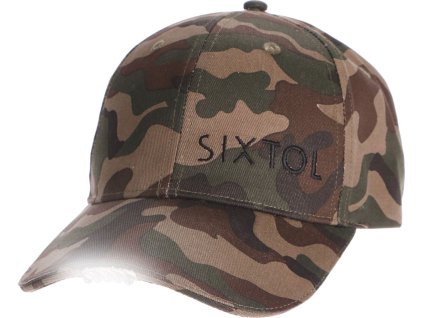 LED kšiltovka Sixtol se světlem B-CAP 25lm, nabíjecí, USB maskáčová  [6365038]