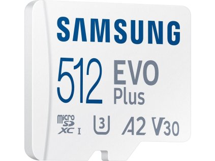 Paměťová karta Samsung EVO Plus micro SDXC, 512GB, UHS-I U3, Class 10 + Adaptér [28470059]