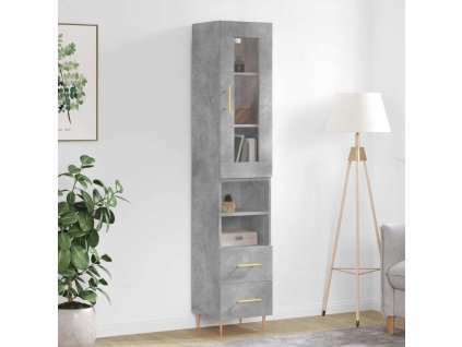 Skříň highboard 34,5 x 34 x 180 cm kompozitní dřevo [3199291] (Barva Bílá s vysokým leskem)