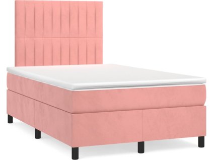 Box spring postel s matrací a LED 120x190 cm samet [3270325] (Barva Černá)