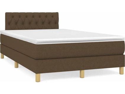 Box spring postel s matrací a LED 120x190 cm textil [3270112] (Barva Tmavě hnědá)
