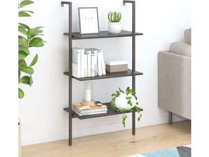 3patrová opěrná police a černá 64 x 35 x 120,5 cm [336381] (Barva Černá)