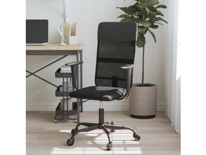 Kancelářská židle výškově nastavitelná síťovina umělá kůže [353013] (Barva Černá)