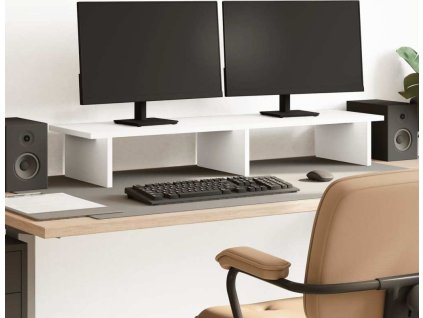 Stojan na monitor 100 x 27 x 15 cm kompozitní dřevo [854706] (Barva Bílá)