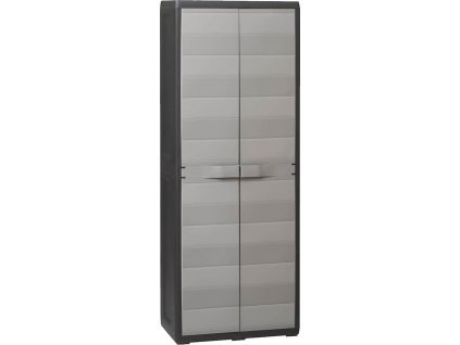 Zahradní skladovací skříň se 3 policemi [43703] (Barva Černá a šedá)