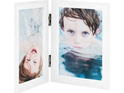 Dvoudílný fotorámeček 2 x (10 x 15 cm) [332762] (Barva Bílá)