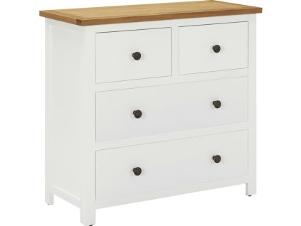 Komoda se zásuvkami 80 x 35 x 75 cm masivní dubové dřevo [289207] (Barva Bílá)