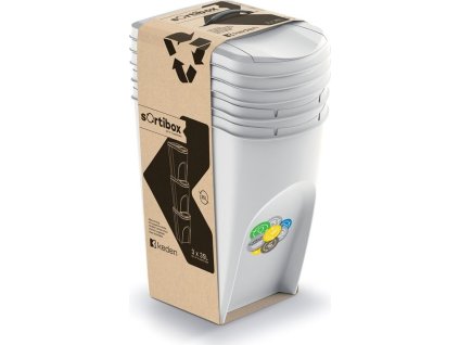 Odpadkový koš Prosperplast SORTIBOX 3 x 35 l popelavý [611202]