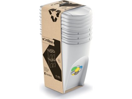 Odpadkový koš Prosperplast SORTIBOX 4 x 35 l popelavý [611256]