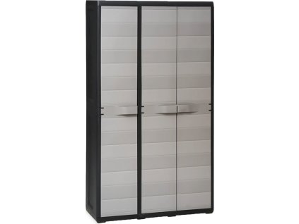 Zahradní skladovací skříň se 4 policemi [43701] (Barva Černá a šedá)