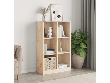 Knihovna 70 x 33 x 110 cm masivní borové dřevo [836141] (Barva Přírodní)