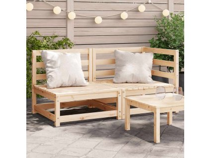 Zahradní pohovka 2místná masivní dřevo douglasky [837942] (Barva Přírodní borovice)
