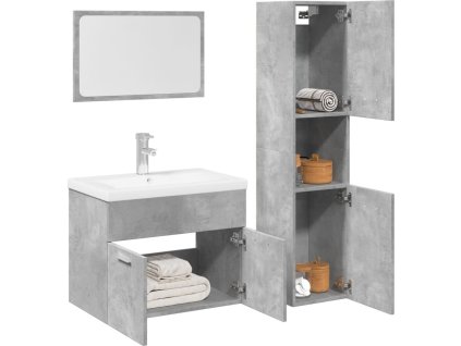 Set koupelnového nábytku dřevotříska [3324880] (Barva Betonová šedá)