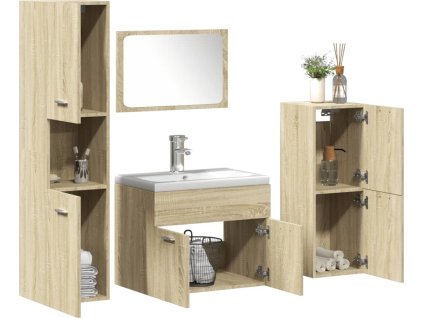 5dílná koupelnová sestava kompozitní dřevo [3325002] (Barva dub sonoma)