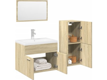 4dílný set koupelnového nábytku kompozitní dřevo [3325008] (Barva dub sonoma)