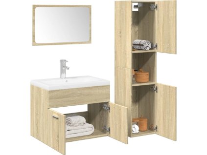 Set koupelnového nábytku dřevotříska [3324993] (Barva dub sonoma)