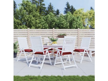 Podušky na židli 6 ks 40 x 40 x 7 cm textil [361479] (Barva vínová červená)