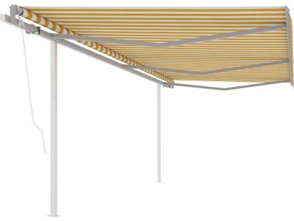 Automatická zatahovací markýza se sloupky 6 x 3,5 m [3070086] (Barva Modro-bílá)