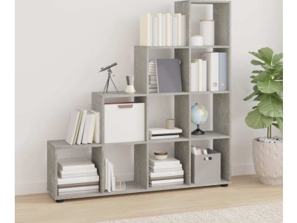 Schodová knihovna 142 cm kompozitní dřevo [342601] (Barva Šedá sonoma)