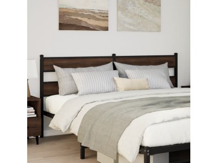 Čelo postele 200 cm železo a kompozitní dřevo [4017091] (Barva Kouřový dub)