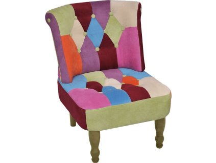 Francouzské křeslo 2 ks patchwork textil [240810] (Barva Vícebarevný)