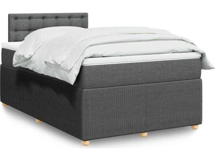 Box spring postel s matrací 120x200 cm textil [3287438] (Barva Tmavě šedá)