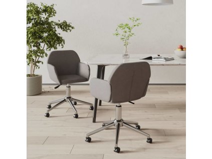 Otočné jídelní židle 2 ks textil [3103087] (Barva Tmavě šedá)
