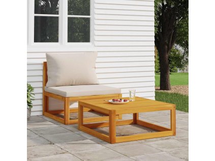 Konferenční stolek 68 x 68 x 29 cm masivní akáciové dřevo [360024] (Barva Taupe)