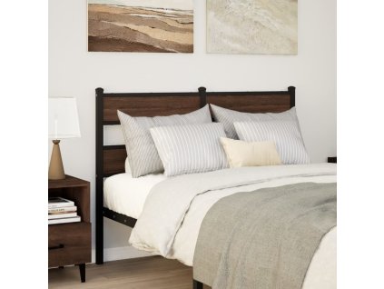 Čelo postele 120 cm železo a kompozitní dřevo [4017084] (Barva Kouřový dub)