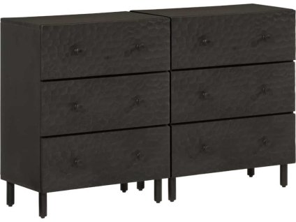 Odkládací skříňky 2 ks 60 x 33 x 75 cm masivní mangovník [3206283] (Barva Černá)