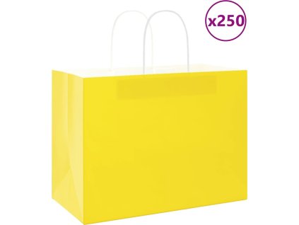 Papírové sáčky 250 ks s uchy 32x17x25 cm [4101593] (Barva Hnědá)