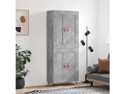 Skříň highboard 69,5 x 34 x 180 cm kompozitní dřevo [3199658] (Barva Černá)