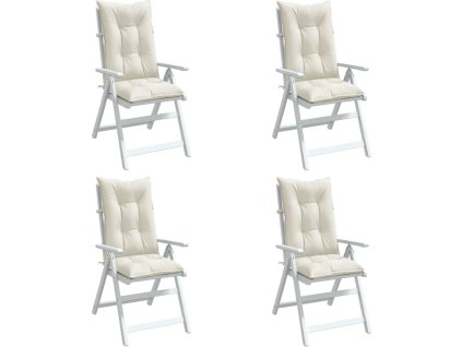 Podušky na židli vysoké opěradlo 4 ks modrá melanž 120x50x7 cm [4002353] (Barva melanžová krémová)