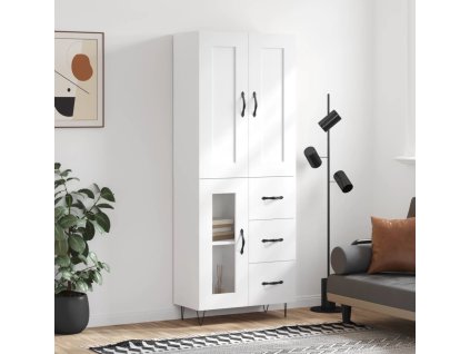 Skříň highboard 69,5 x 34 x 180 cm kompozitní dřevo [3199974] (Barva Kouřový dub)