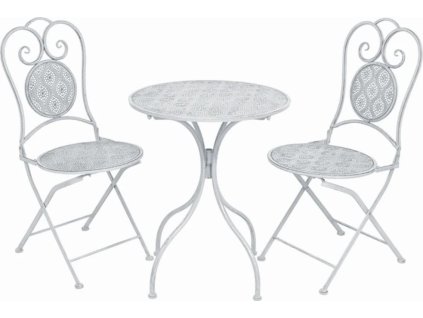 3dílný bistro set ocelový [43154] (Barva Šedá)