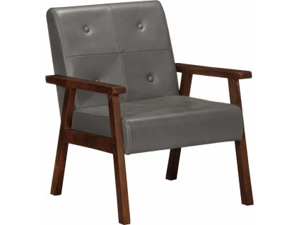 Křeslo pravá kůže [247643] (Barva Šedá)