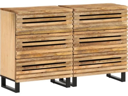 Příborníky 2 ks 60x34x75 cm masivní hrubé mangovníkové dřevo [3217078] (Barva Hnědá)