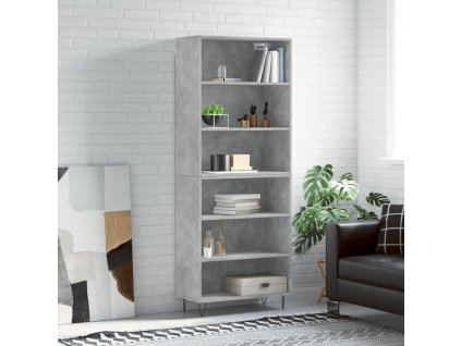 Skříň 69,5 x 32,5 x 180 cm kompozitní dřevo [3189569] (Barva Betonová šedá)