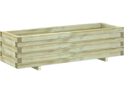 Vyvýšený záhon 120 x 40 x 30 cm dřevo obdélníkový [41661] (Barva Zelená)