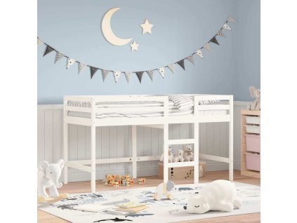 Dětská patrová postel se žebříkem 90x190 cm borové dřevo [835894] (Barva Černá)