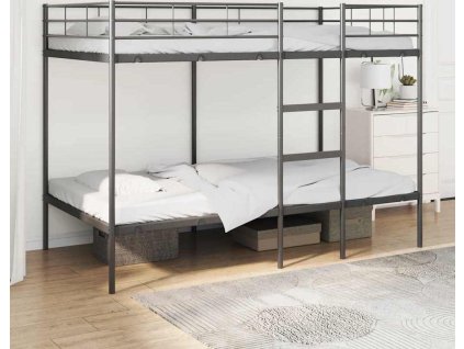 Patrová postel bez matrace 107x203 cm ocel [42000325] (Barva Černá)