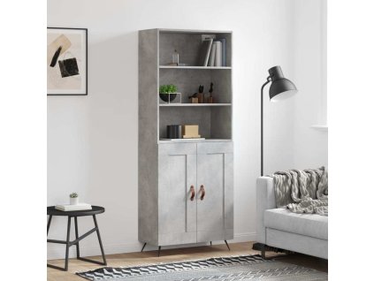 Skříň highboard 69,5 x 34 x 180 cm kompozitní dřevo [3189929] (Barva Betonová šedá)