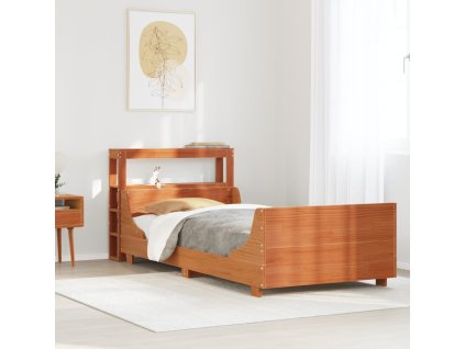 Postel bez matrace 90 x 190 cm masivní borovice [3306482] (Barva Voskově hnědá)