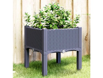 Zahradní truhlík s nohami 40 x 40 x 42 cm PP [367887] (Barva Světle šedá)