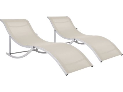 Skládací lehátka 2 ks textilen [47786] (Barva Taupe)