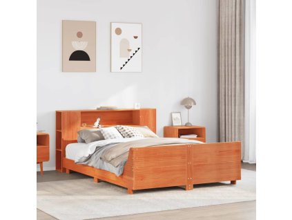 Postel bez matrace 135 x 190 cm masivní borovice [3323660] (Barva Bílá)